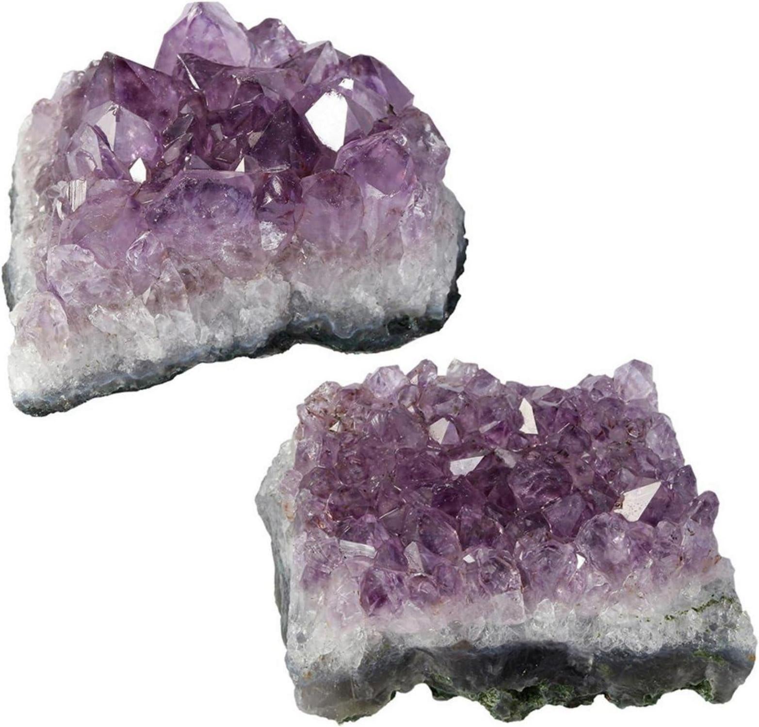 Natürlicher Amethyst Druse Edelstein Kristall Dekoration 2 Stück