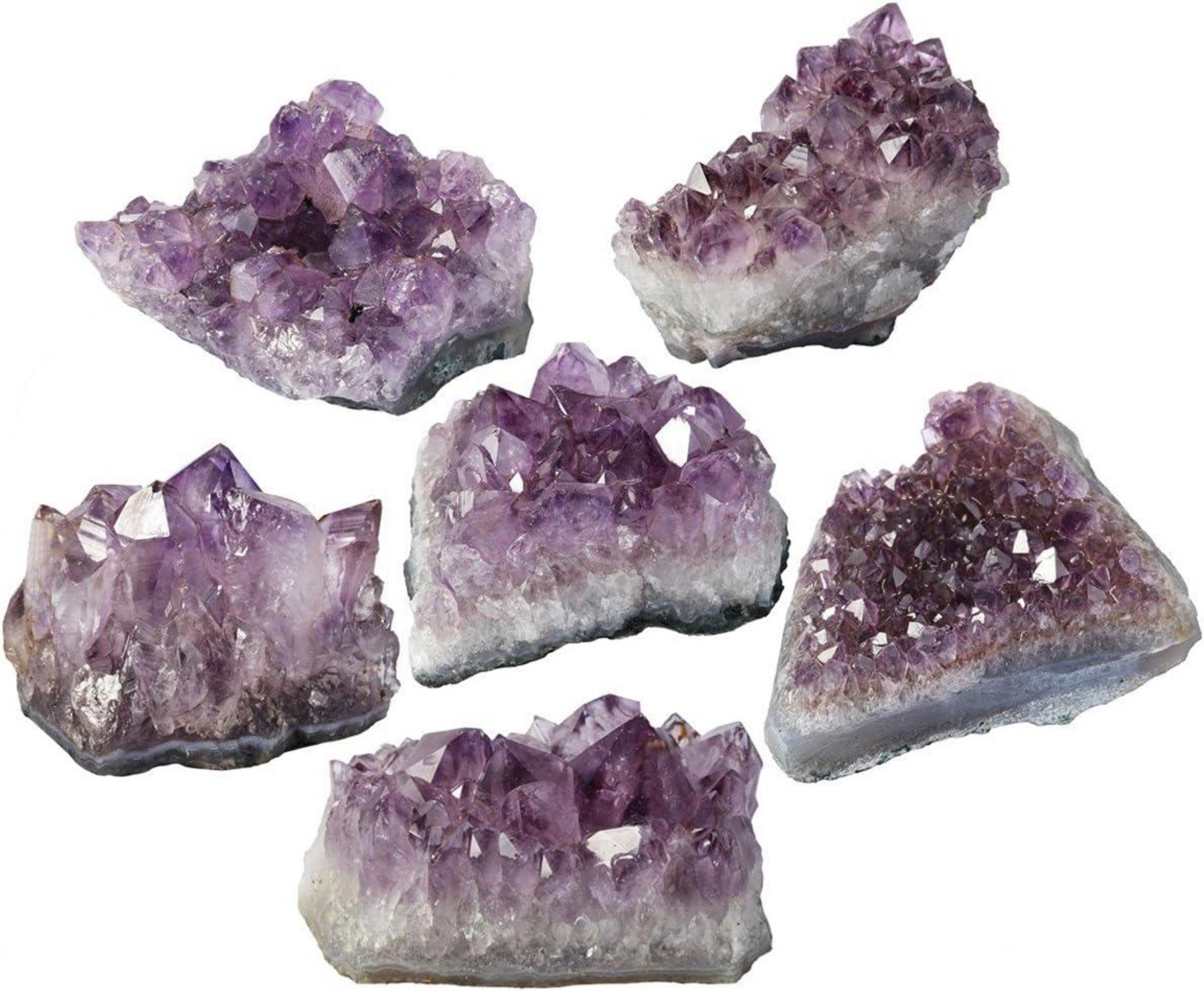 Natürlicher Amethyst Druse 2 Stück Deko Kristall Edelstein ca. 40-80g