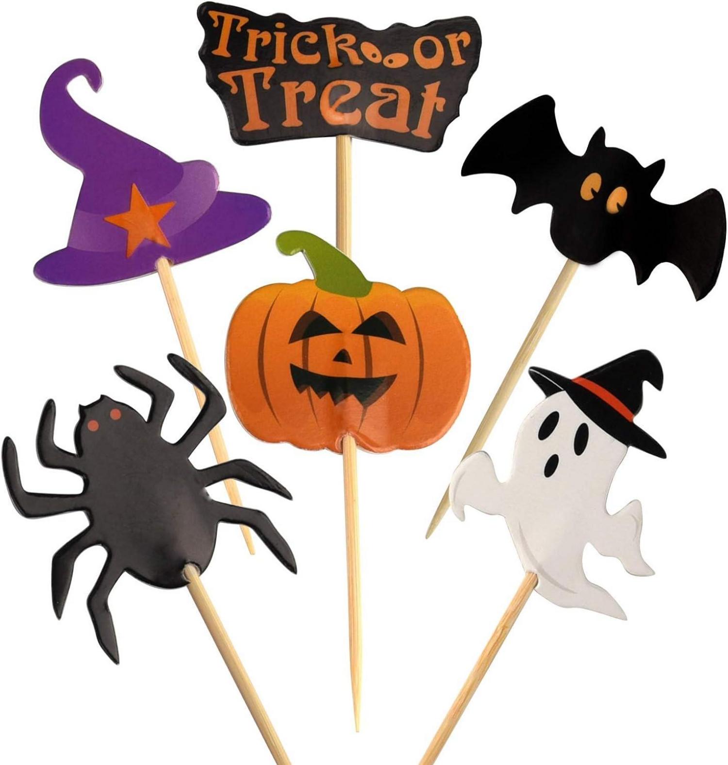 Halloween Cupcake Topper Zahnstocher Marker 60 Stücke