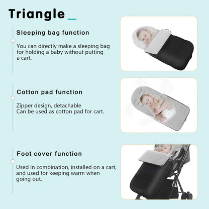 Winter Fußsack Kinderwagen Buggy Babyschale Dunkelgrau Waschbar
