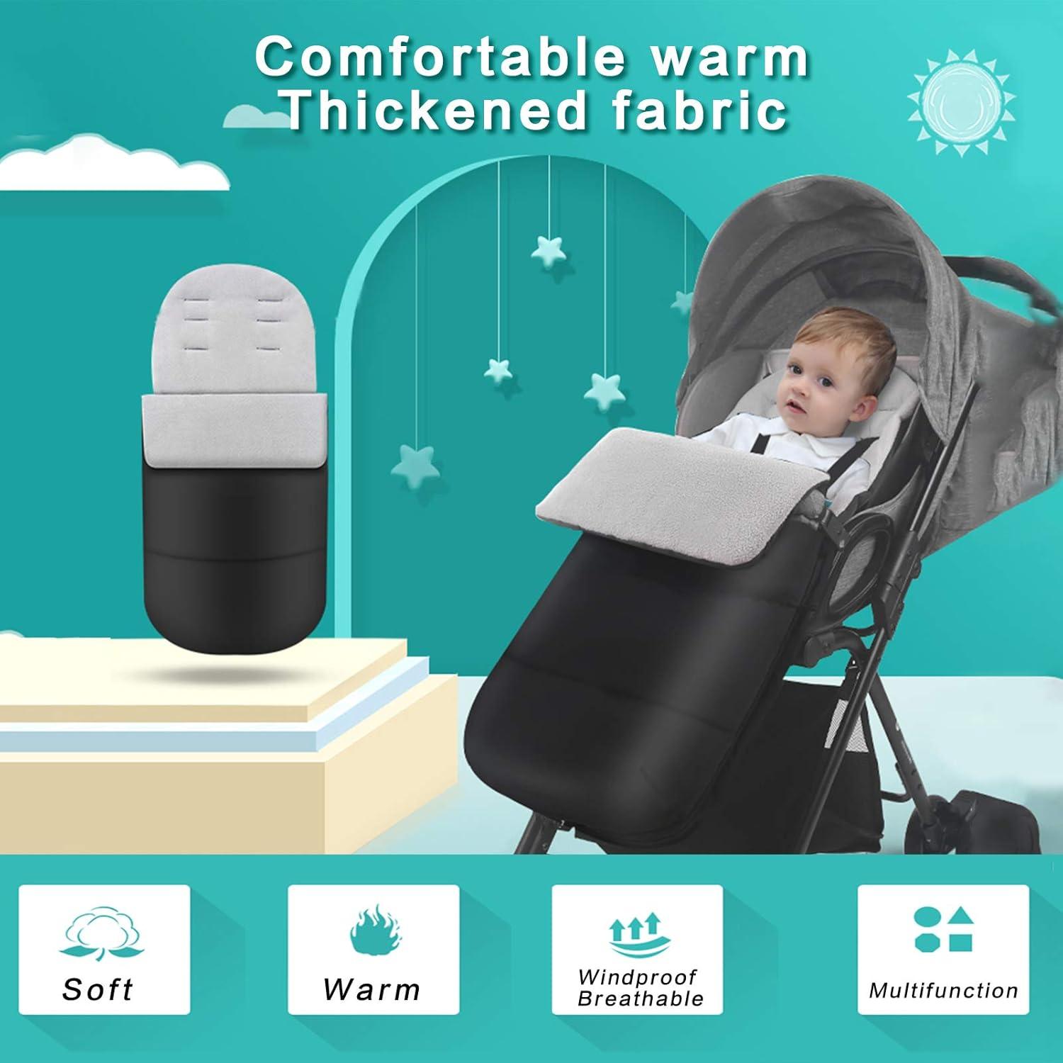 Fußsack Kinderwagen Winter Babyschale Buggy Dunkelgrau Waschbar & Passend universal