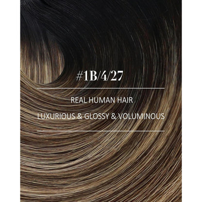 Clip-in Echthaar Extensions Schwarz Balayage Braun Blond