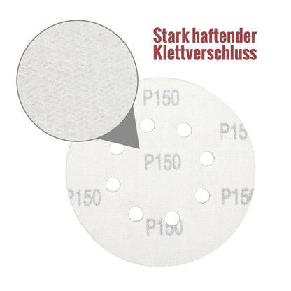 WORKPRO 150 Stück 125mm Klett Schleifscheiben Schleifpapier