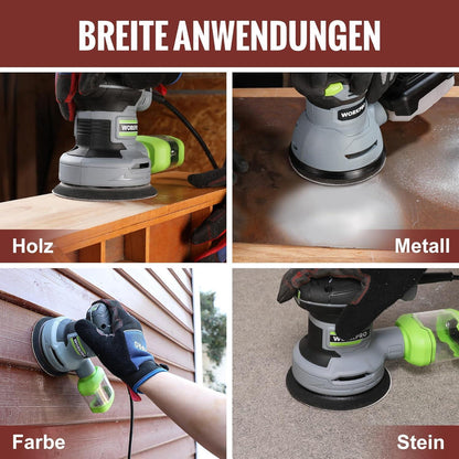 WORKPRO 150 Stück 125mm Klett Schleifscheiben Schleifpapier