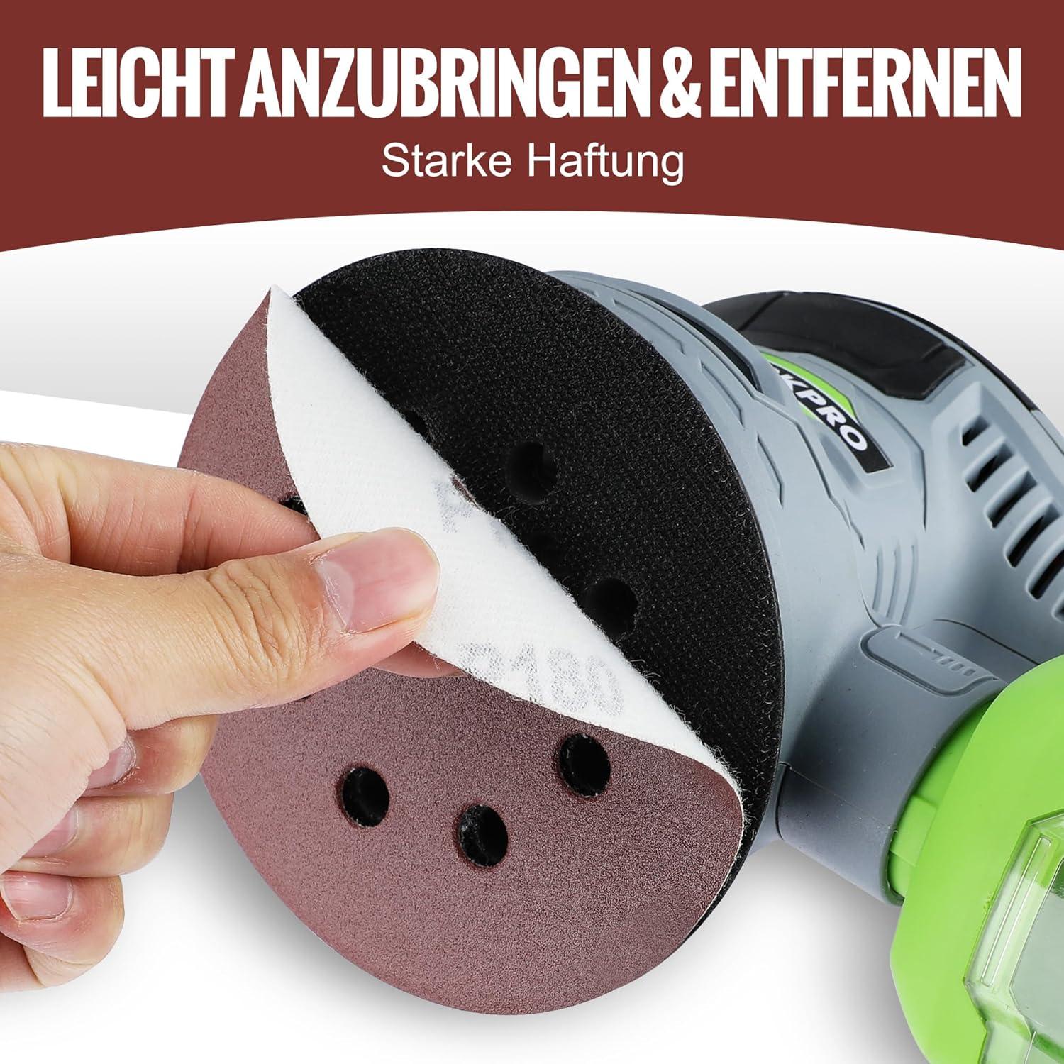 150 Stück Schleifpapier 125mm Klett Schleifscheiben 60-600 Körnung für