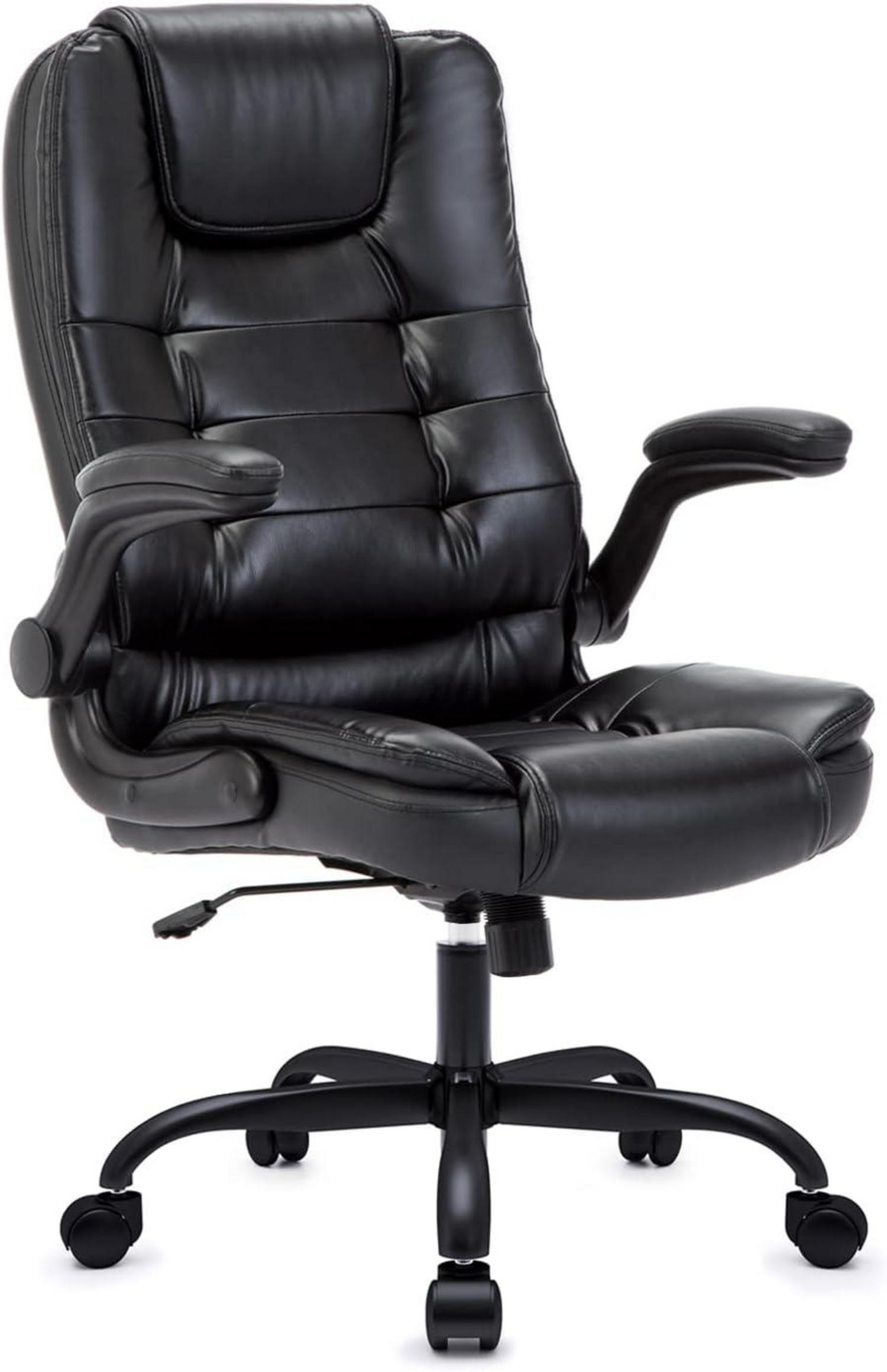 Ergonomischer Bürostuhl Kunstleder Schwarz 150kg 54*52*115 cm