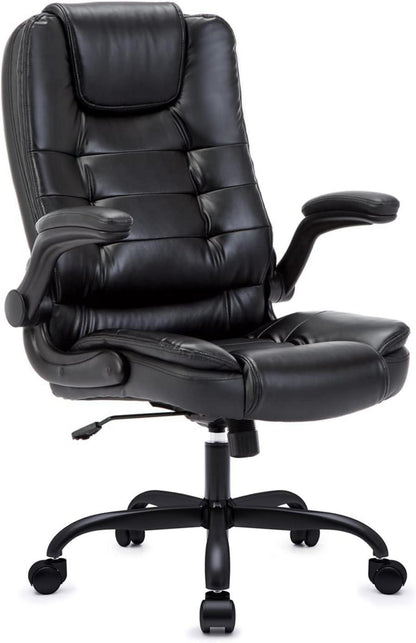 Ergonomischer Bürostuhl Kunstleder Schwarz 150kg 54*52*115 cm