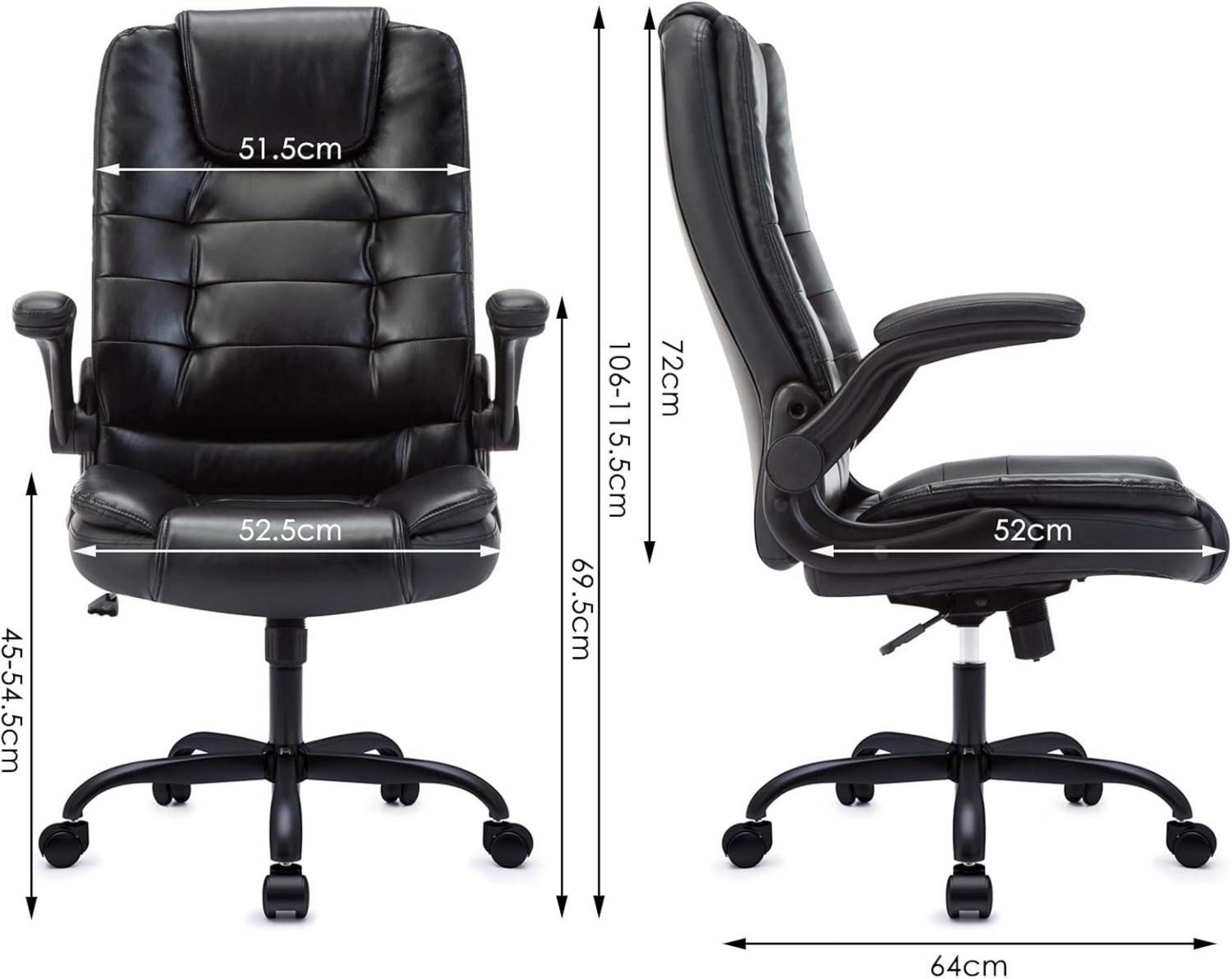 Ergonomischer Bürostuhl Kunstleder Schwarz 150kg 54*52*115 cm