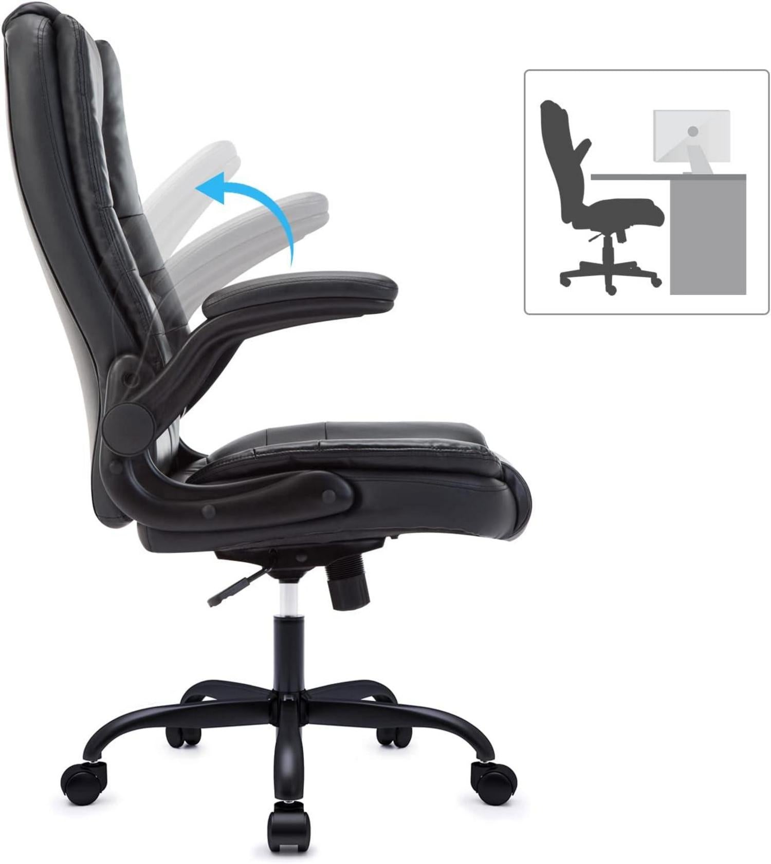 Ergonomischer Bürostuhl mit Armlehnen 360° Drehstuhl Schwarz 150kg