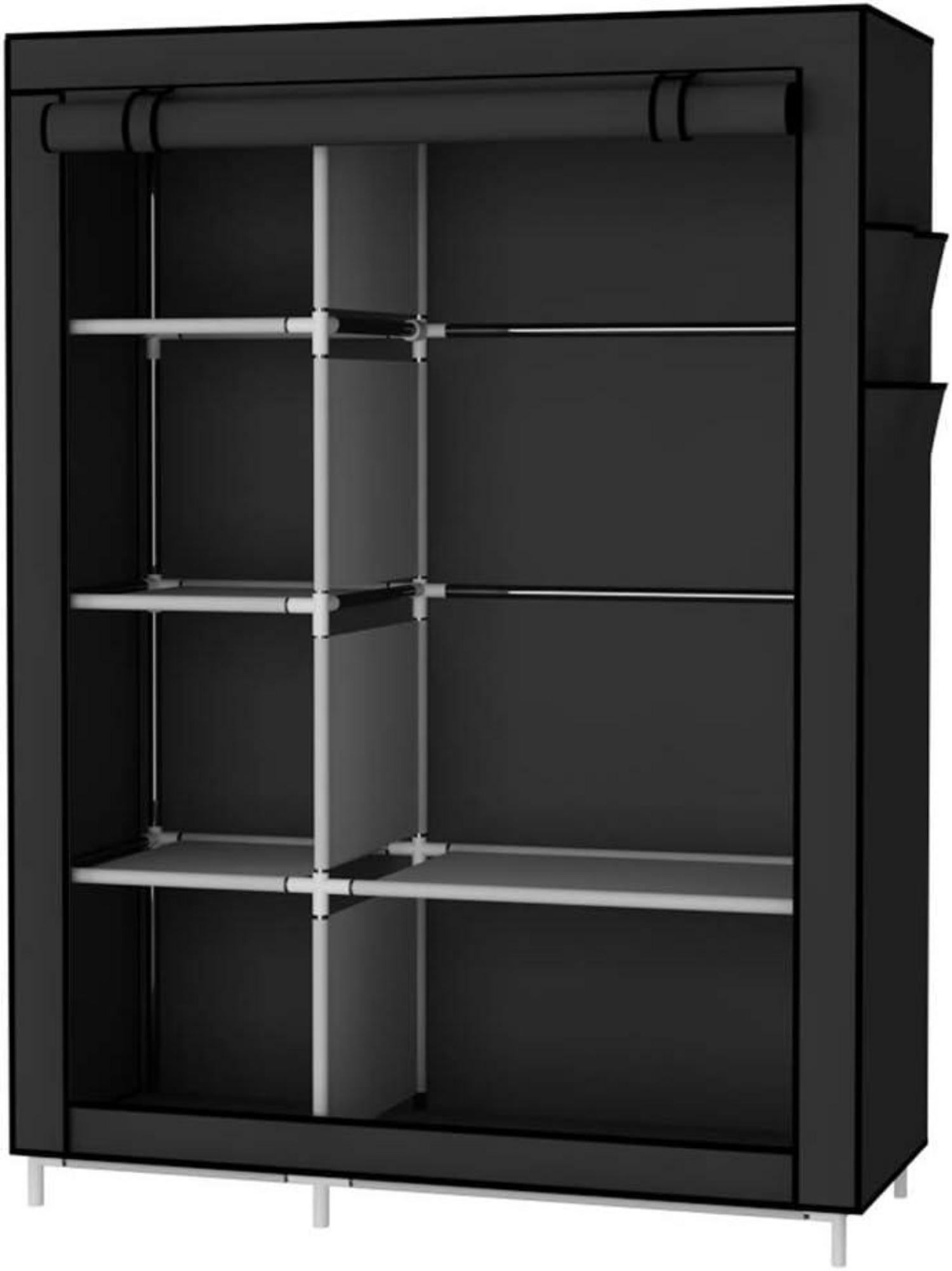 Geräumiger Faltschrank mit Abdeckung und Stoffbezug