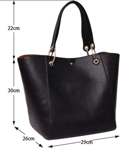 Große Damen Handtasche Kunstleder Shopper Tote Schultertasche