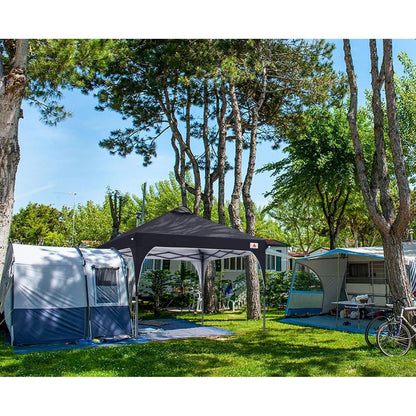 Pop-Up Pavillon 2,5x2,5m wasserdicht mit Roll-Tragetasche Schwarz