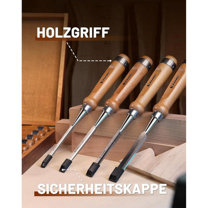 EZARC 6-teiliges Stechbeitel Set für Holzarbeiten in