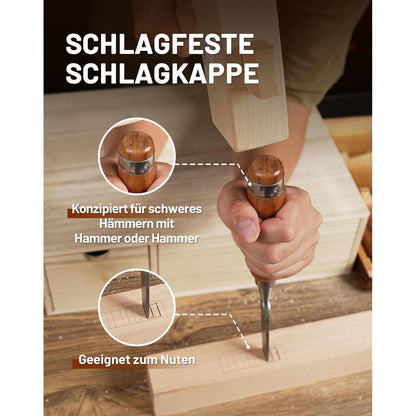 EZARC 6-teiliges Stechbeitel Set für Holzarbeiten in