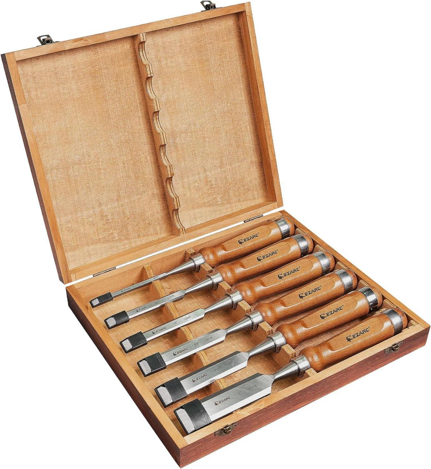 EZARC 6-teiliges Stechbeitel Set für Holzmeiselarbeiten