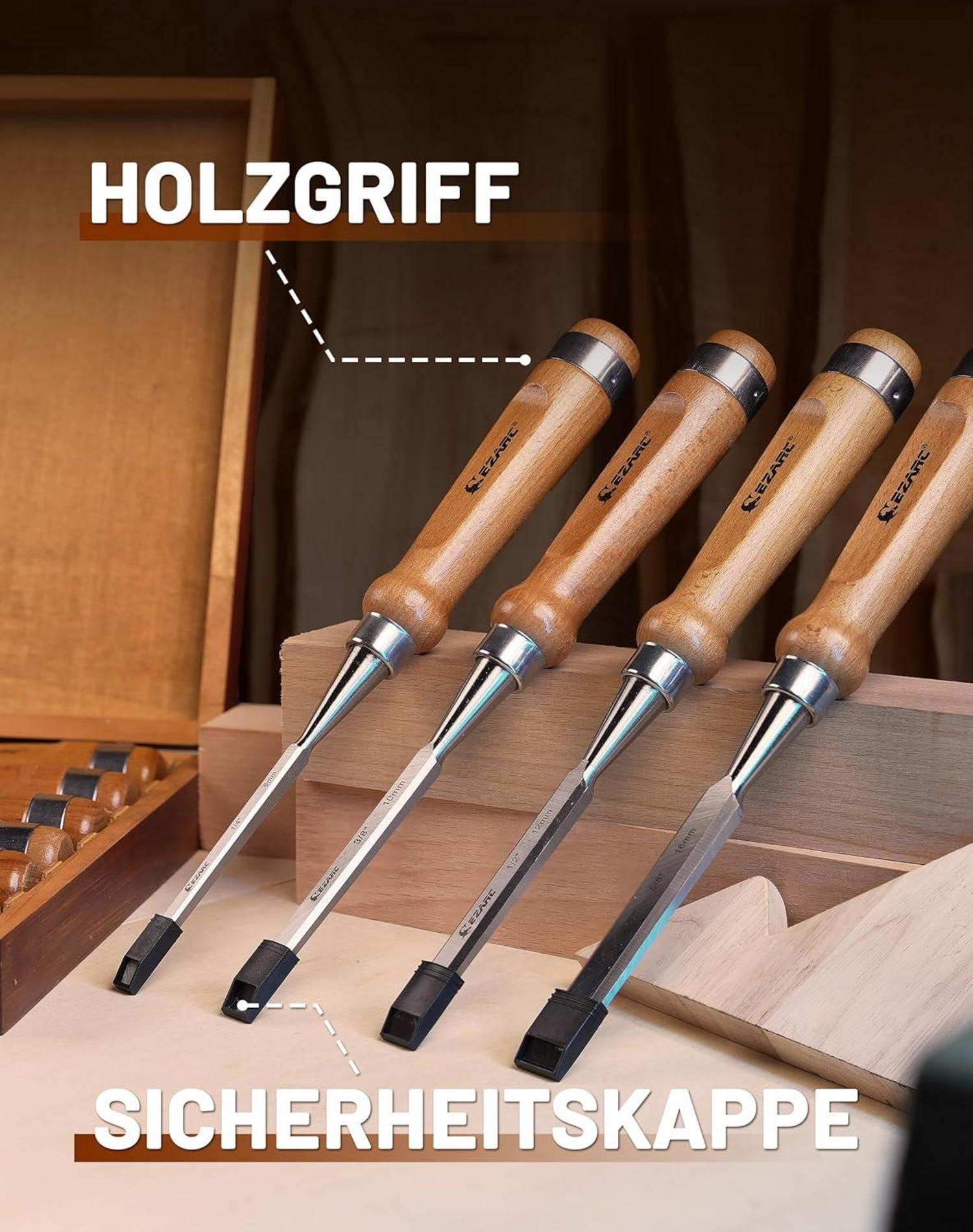 EZARC 6-teiliges Stechbeitel Set für Holzmeiselarbeiten