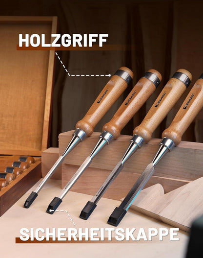 EZARC 6-teiliges Stechbeitel Set für Holzmeiselarbeiten
