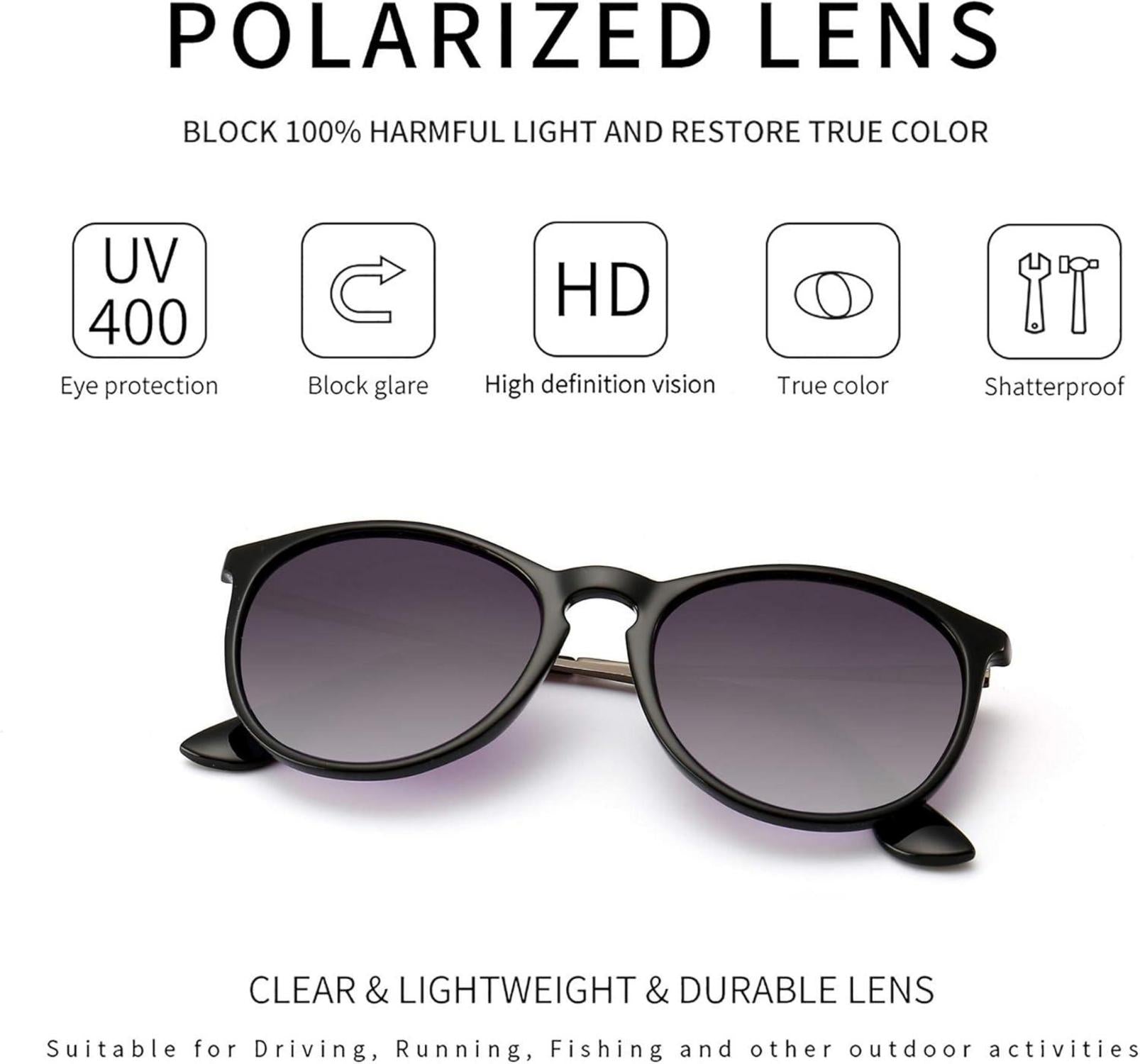 Runde Vintage Damen Sonnenbrille Polarisiert UV400 TR90