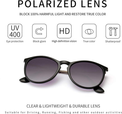 Runde Vintage Damen Sonnenbrille Polarisiert UV400 TR90