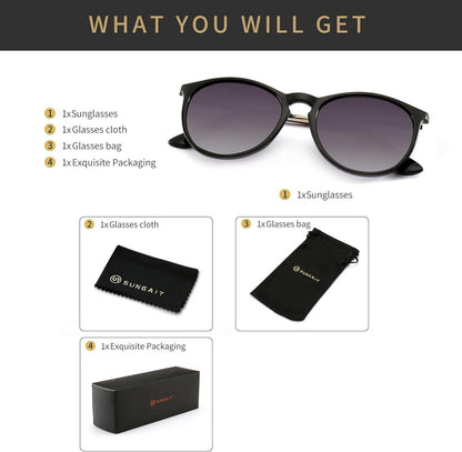 Vintage Runde Damen Sonnenbrille Retro Designer Stil Polarisiert UV400