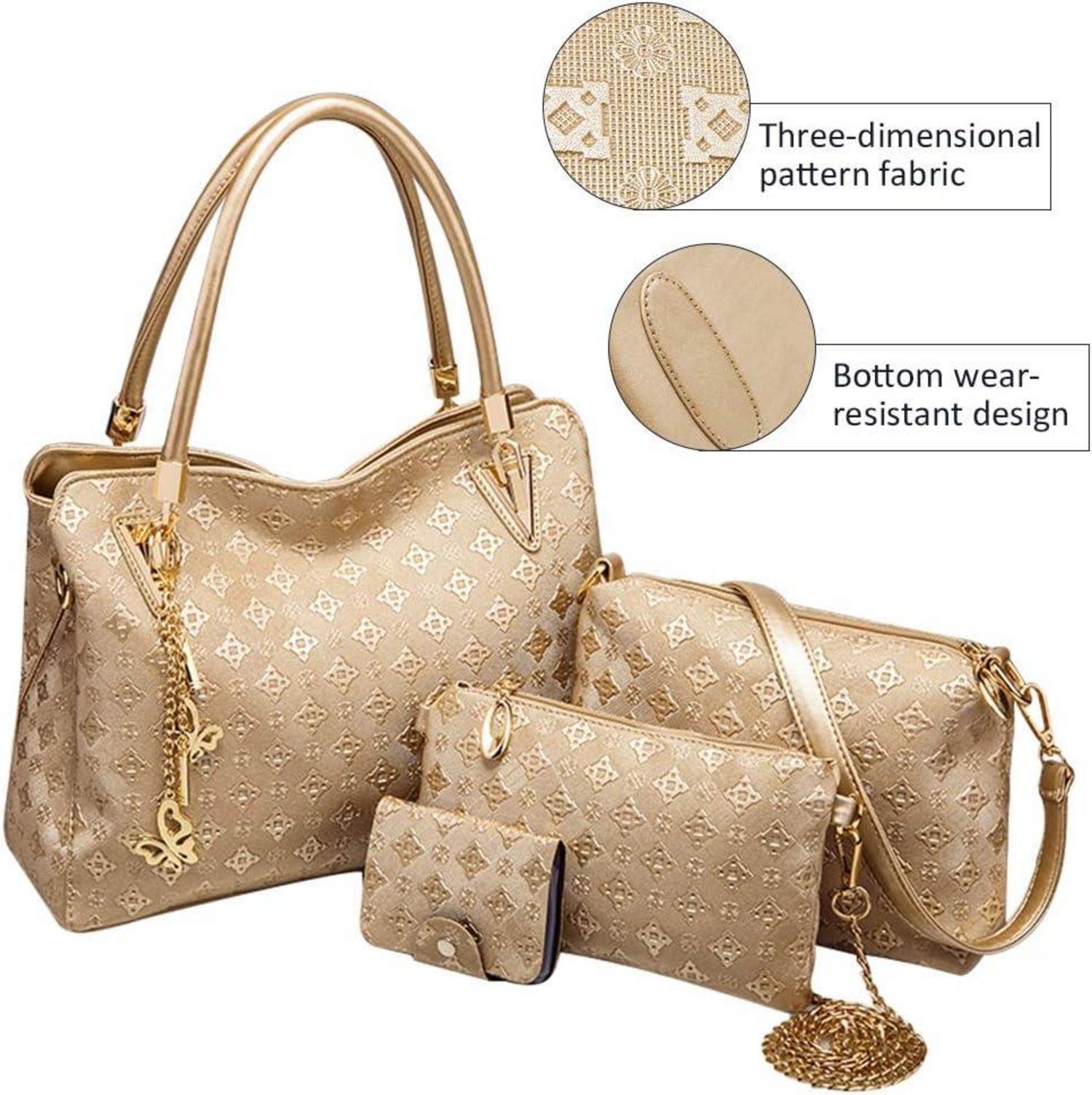 Pahajim Handtaschen Set Damen Mittelgroß 4-teilig für Arbeit Einkaufen Party