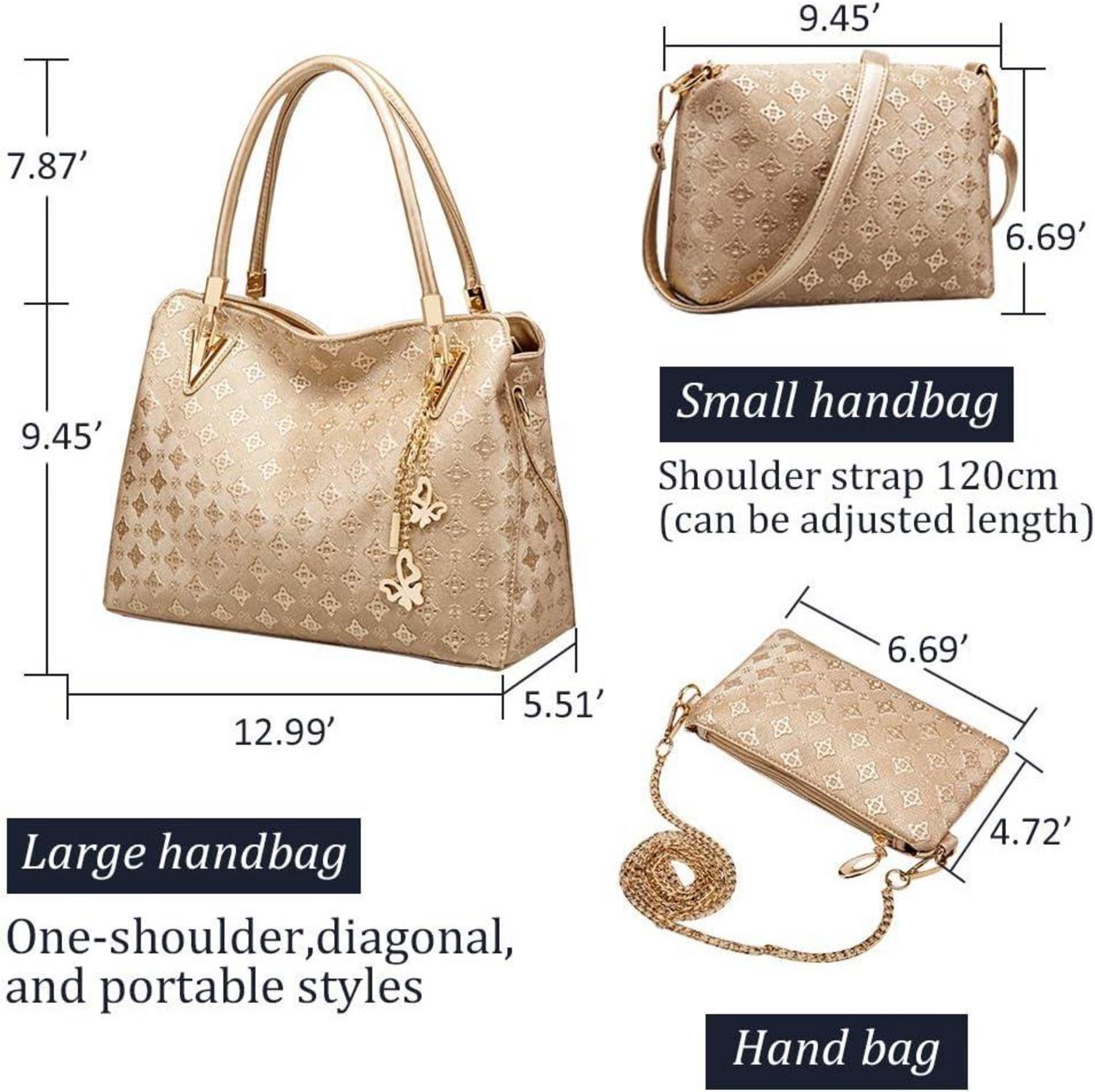 Pahajim Handtaschen Set Damen Mittelgroß 4-teilig Schwarz
