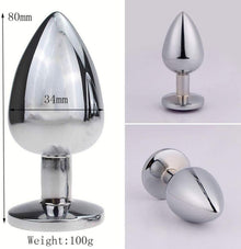 Metall Anal Butt Plug 34mm Medium Set Weiß Frauen Männer