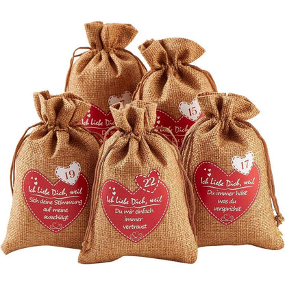 Adventskalender Jutesäckchen Selbst Befüllen 24 Liebesgründe