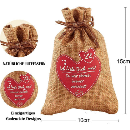 Adventskalender Jutesäckchen Selbst Befüllen 24 Liebesgründe