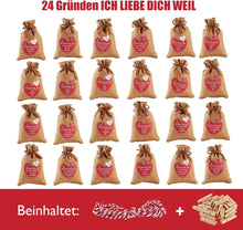 Adventskalender Jutesäckchen Selbst Befüllen 24 Liebesgründe