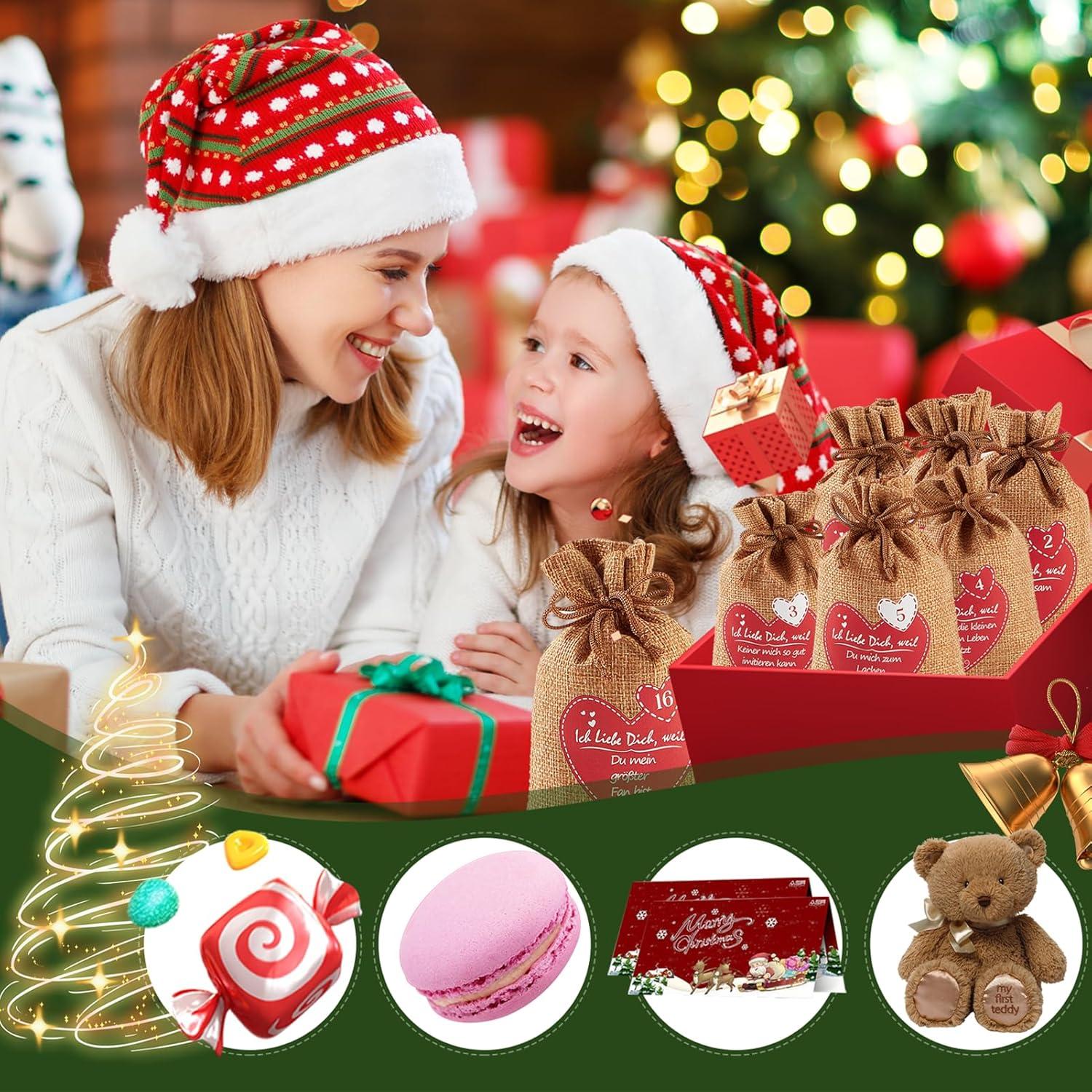 Adventskalender Jutesäckchen Selbst Befüllen 24 Liebesgründe Weihnachtskalender