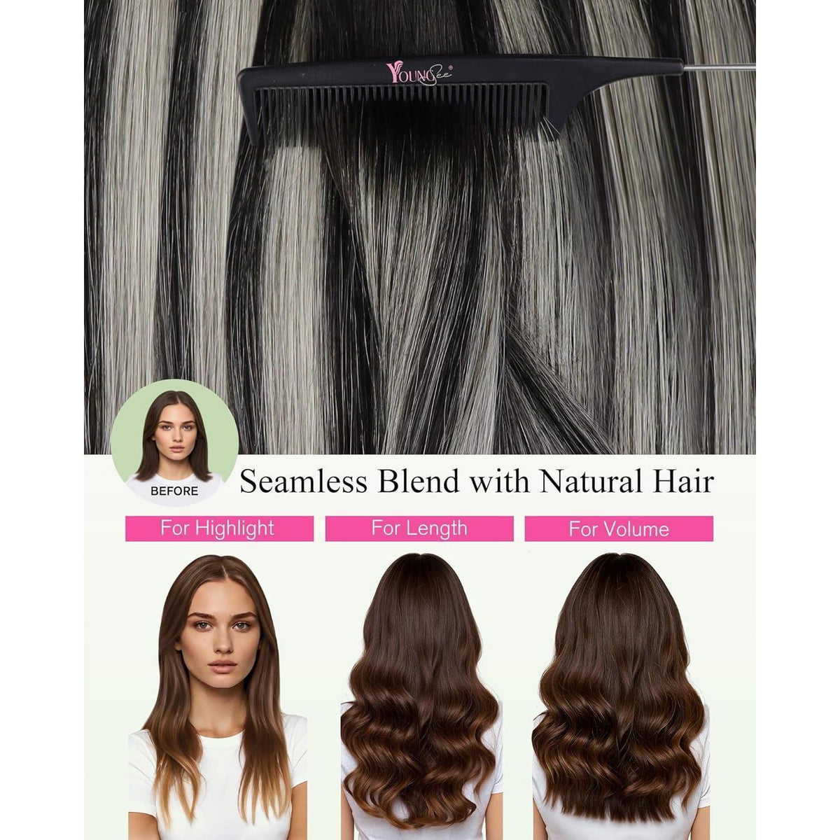 Braune Ombre Tape Extensions Echthaar 50cm – Remy Glatt