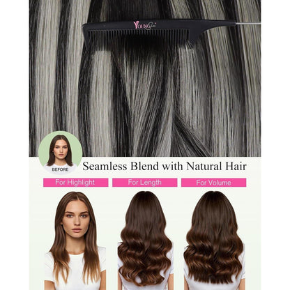 Braune Ombre Tape Extensions Echthaar 50cm – Remy Glatt