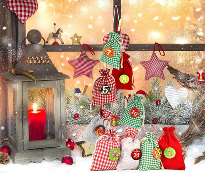 Adventskalender Stoffsäckchen zum Befüllen und Aufhängen