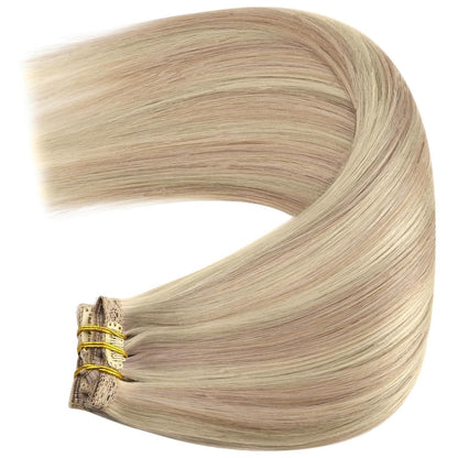Echthaar Clip-Ins Aschblond 35cm – Remy Haarverlängerung