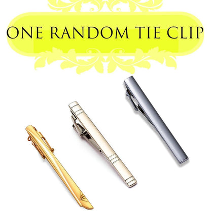 Herren Krawatte Set Seide Florales Muster Manschettenknöpfe