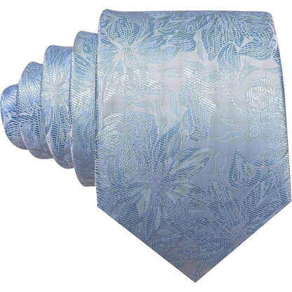 Herren Krawatte Set Seide Florales Muster Manschettenknöpfe