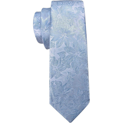 Herren Krawatte Set Seide Florales Muster Manschettenknöpfe