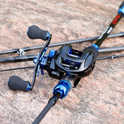 Sougayilang Angelruten-Set Baitcastingrolle 7.0:1 Reise 2.1M