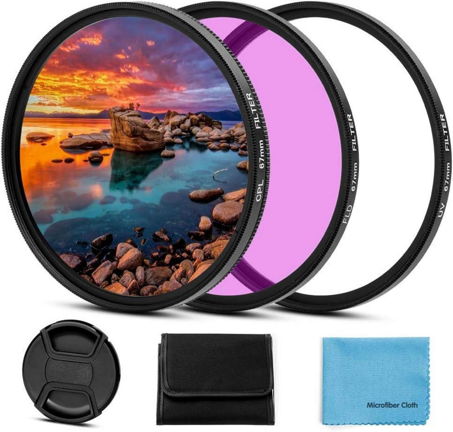 UV CPL FLD Filter-Set 67 mm für Kamera Universal Kit