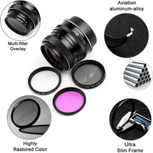 77mm Filter Kit UV CPL FLD Set mit Objektivdeckel