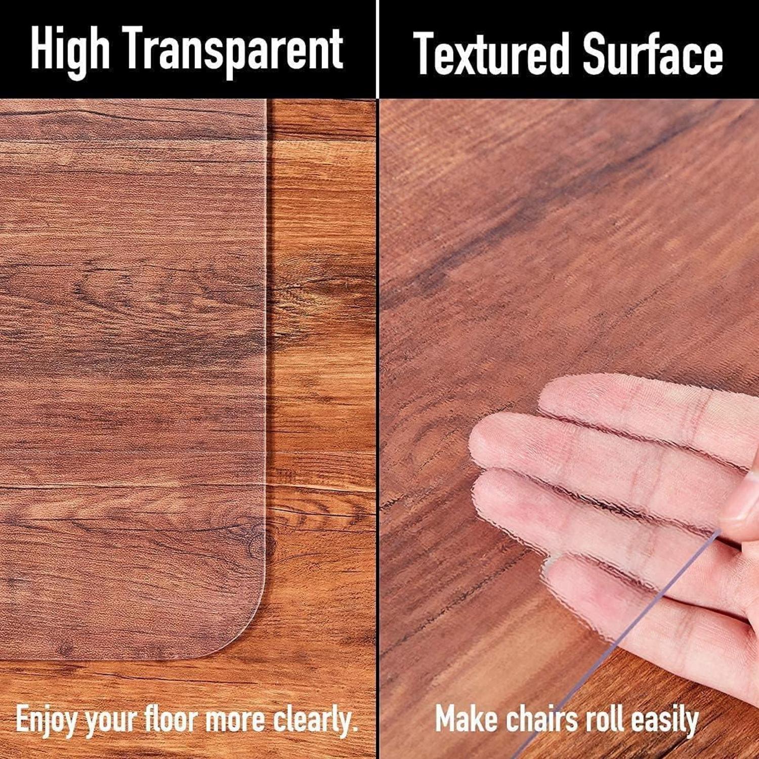 Bodenschutzmatte für Bürostuhl Transparent 90x120cm - Rutschfeste Unterlage