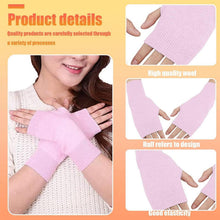Damen Fingerlose Handschuhe Gestrickt Rosa
