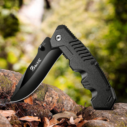 Klappmesser Scharfes Taschenmesser Einhandmesser Schwarz