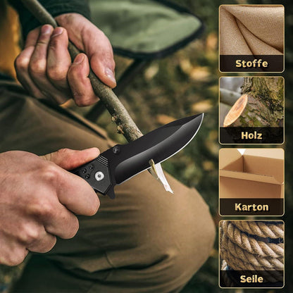 Klappmesser Scharfes Taschenmesser Einhandmesser Schwarz