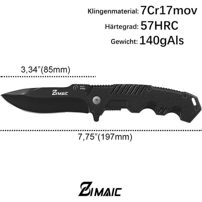 Klappmesser Scharfes Taschenmesser Einhandmesser Schwarz