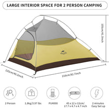 Ultraleichtes Campingzelt Cloud Up 2 - 2 Personen, 3-4