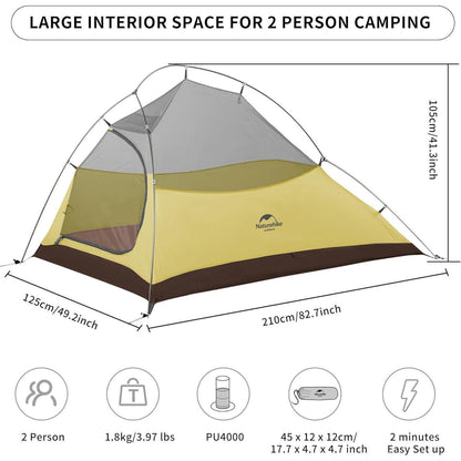 Ultraleichtes Campingzelt Cloud Up 2 - 2 Personen, 3-4