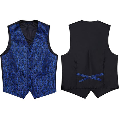 Herren Anzugweste Paisley Blau Hochzeit Set