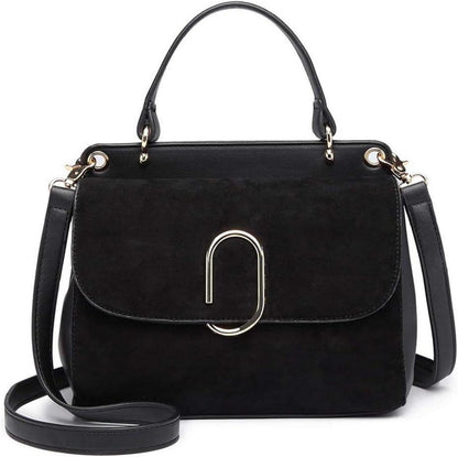 Elegante kleine Damenhandtasche Schwarz PU-Leder Umhängetasche